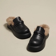 Mule flat fur shoes
