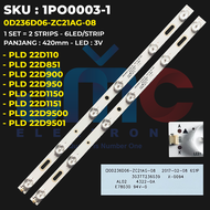 Backlight TV Polytron 22 Inch PLD-22D110 22D851 22D900 22D950 22D1150 22D1151 22D9500 22D9501 OD236D