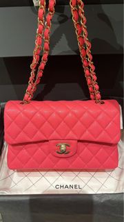 23/5 Update｜Chanel  Classic Flap💕Cf23 桃紅色金扣 荔枝皮✅Full set連專門店單💯可陪驗