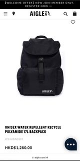 AIGLE UNISEX WATER REPELLENT RECYCLE POLYAMIDE 17L BACKPACK 防水背囊 背包 大容量