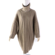 Excellent condition HERMES 100% cashmere oversized Braun knit dress worn on the runway, brown, size 