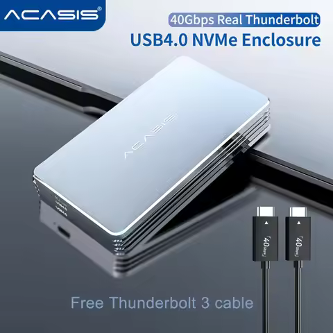 Acasis Thunderbolt 3 USB 4.0 Mobile M.2 Nvme Enclosure 40Gbps Type C Interface Compatible with USB 4