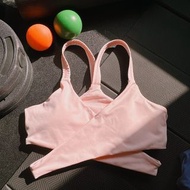 泰國瑜珈品牌 Walkingbee WB bra Pink Size M 浪漫櫻花粉設計款瑜珈背心運動內衣 皮拉提斯嬋柔空中瑜珈伸展重訓適用 二手 secondhand