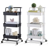 3 Tier Multifunction Trolley Storage Rack Shelves Office Kitchen Space Saver