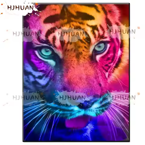 Diamond embroidery Colorful tiger Animal art full drill Square Diamond painting diamond painting Cro