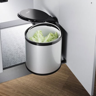 Thùng Rác E0101G/E0103 Màu Ghi/ Màu Đen Nhựa Cao Cấp Dạng Tròn Gắn Cánh Âm Tủ - Hàng Chính Hãng