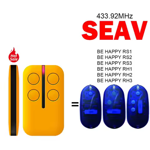 100% Clone SEAV BE HAPPY RS1 RS2 RS3 RH1 RH2 RH3 Garage Remote Control Garage Door Opener 433.92MHz 