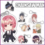 HT Chainsaw Man Keychain Acrylic Bag Pendent Keyring Two Side Anime 6CM Key Chain Makima Power Denji
