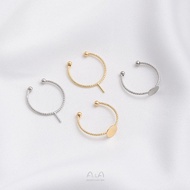 ((2pcs/Pack) Color Retention 14K Gold-Covered Bead Holder Flat Holder Ring Sticky Ring diy Ring Acce