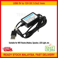Usb Booster 5v to 12v 5.5x2.1mm DC untuk Modem Huawei B618, B310, B528, B612, B525, B315 , B715