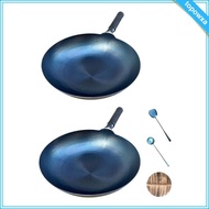 [Topowxa] Nonstick Pan Cooking Cooking Wok Deep Frying Pan Iron Wok Chinese Wok