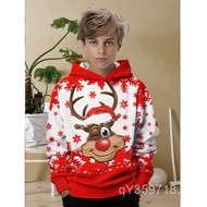 Printing3D European and American Santa Claus Elk Hoodie Hot-Selling Christmas Export Hoodie Sports P