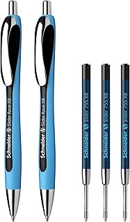 Slider Rave XB Retractable Ballpoint Pens by Schneider, Includes 2 Black Pens and 3 Slider 755 Extra