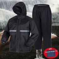 SSFashion PVC+Rubber Reflective Raincoat Terno Adult Water Raincoat Motorcycle Raincoat Jacket