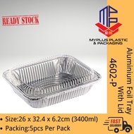 Aluminium Foil Tray With Lid 4602-P/Food Container/ Baking Tray / Buffet Catering Food Tray/ Partywa