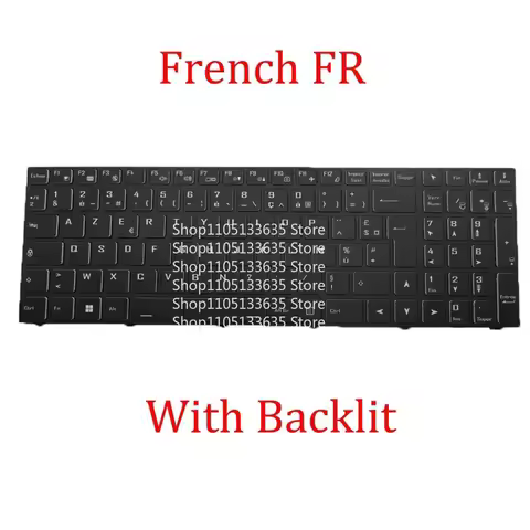 Backlit FR Keyboard For Slimbook For HERO For Intel i7 13620H Black With Frame