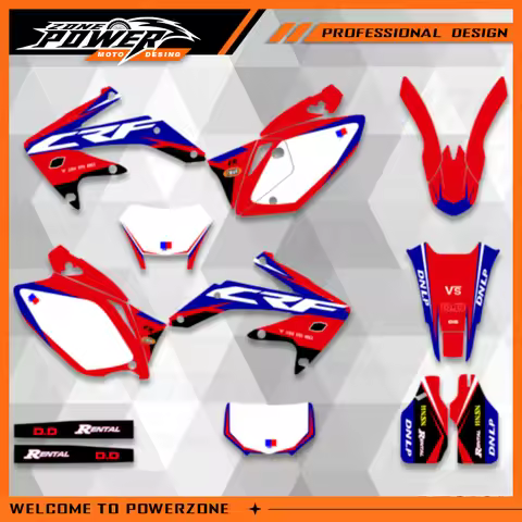 Powerzone For CRF 450X Stickers graphics Background Decals For Honda CRF450X 2005 2006 2007 2008-201