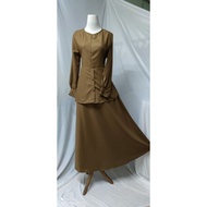 Dress Wanita Gamis Dinas Keki Khaki Pns Model Rok - Keki rok S