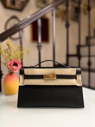 Hermes Mini Kelly 1代 黑金 CC89 Swift皮