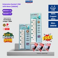 (✨HARI RAYA✨) Morries extension plug socket cord electric 1.5M 4, 5G surge protector Suis Lanjutan E