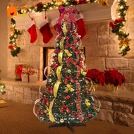[Nanaaaa] Foldable Christmas Tree,Lighted Xmas Tree,6 Ft, Easy Assembly Tree , Christmas Tree for Indoor Home