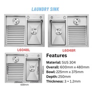 [L6048] LEVANZO STAINLESS STELL LAUNDRY KITCHEN SINK