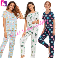 Terno Pajama for Women Terno for Women  Top and Pants Cotton Spandex Free size fits to Small - Large Sleepwear Nightwear Pajama Party PJ Pajama Sets for Christmas GIFTS Terno Pajama Pantulog Terno Pajama for Teens Terno Pajama wholesale Terno pajama sale