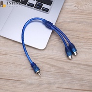 1pc 30cm 2 RCA Female to 1 RCA Male Splitter Cable for Car Audio System [infinij.sg]