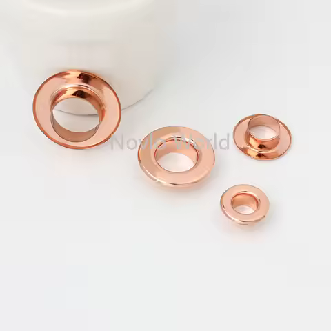 50-100pcs 6mm 8mm 10mm 12mm Rose Gold Metal Round Eyelets For Leathercraft Pushed Grommet Bags Press