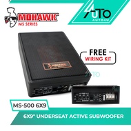 Mohawk MS-500 6x9 | 6x9" Underseat Active Subwoofer Max Power 350W Car Woofer Kereta 6x9 Inch Built 