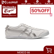 ONITSUKA TIGER MEXICO 66 (HERITAGE) รองเท้าผ้าใบกีฬาผู้ชายรองเท้าหนังสีเงิน 1183A360