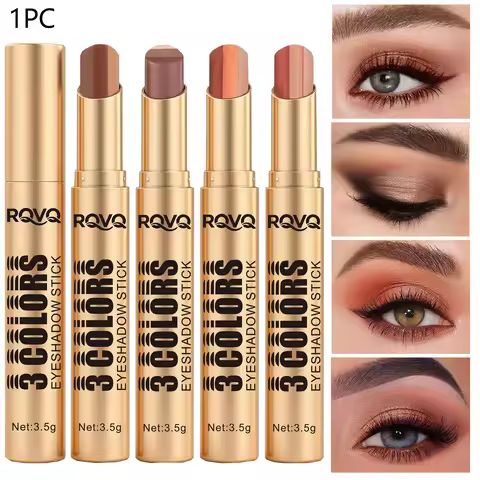 3-Color Eye Shadow Stick Waterproof, Durable, Easy to Apply, Natural Makeup Effect, Multi-Functional
