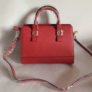 意大利 SKAP 紅色皮革 手提 斜咩袋