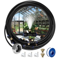 Misting Irrigation System, 26 FT (8M) Misting Line + 12 Brass Mist Nozzles + Brass Adapter(3/4") Mis