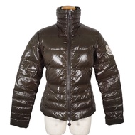 二手MONCLER TIVOLI 羽絨外套 45311，棕色尼龍，女款。