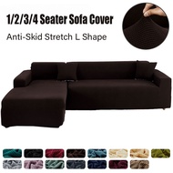 1/2/3/4 Seater Sofa Cover Sofa Cover for Regular Anti-Skid Stretch L Shape Sarung Kusyen Universal Slipcover Seat Cover