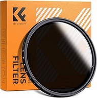 K&F Concept 72mm ND Fader Variable Neutral Density Adjustable ND Filter ND2 to ND400 + Lens Cleaning