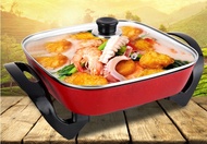 Korean pot fondue pot with wok-fried grilled multifunctional cooker red electric frying pan