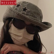 IBESUDES Grunge Cowboy Hat, Comfortable Lightweight Grunge Cowgirl Hat, Fashion Cute Breathable Soft