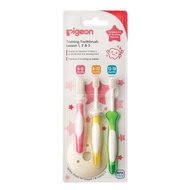 PIGEON Training Toothbrush Lesson 123 Set Baby Toothbrush Kids Toothbrush 3 in 1 Berus Gigi Budak Be
