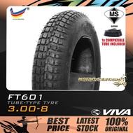 TAYAR KOMBO KERETA SORONG VIVA WHEELBARROW TYRE FT601 3.00-8 (300-8, 13x3)