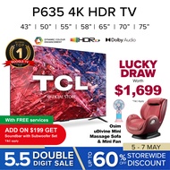TCL P635 Google TV Android TV 43 50 55 58 65 70 75 inches | Dolby Audio | 4K TV | HDR 10 | HDMI 2.1 | Dynamic Colour Enhancement | Edgeless Design | Voice Control
