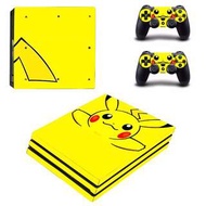 全新Pikachu 比卡超 PS4 Pro Playstation 4保護貼 有趣貼紙 包主機底面+2個手掣)