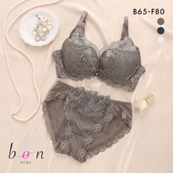 Bon in chemical flower cache coeur high-side bra panties set (Sizes B-F)(35704129)(Direct from Japan
