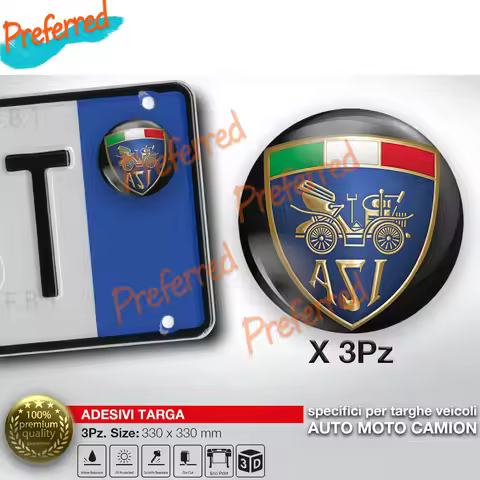 Ball Plate ASI Old Wheels Historical Classic Fiat Lancia Car Sticker Car Bumper Motorcycle Helmet Bo