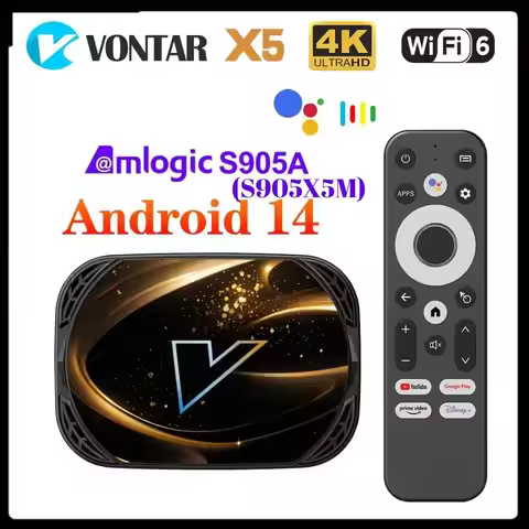 VONTAR Amlogic S905X5M S905A X5 Android 14.0 TV Box Media Player Andorid 14 1000M AV1 4K 60fps Googl