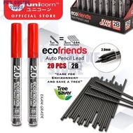 Unicorn 2B Pencil Lead 2.0 mm Exam Grade - 1 tube