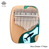 Hluru Kalimba 17 21คีย์เปียโนนิ้วหัวแม่มือไม้เครื่องดนตรีของขวัญพร้อมอุปกรณ์ไม้เนื้อแข็งวาฬมหาสมุทรปลาโลมา Kalimba