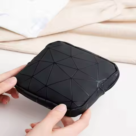 Women Cosmetic Bag Coin Purse Makeup Bag Tampon Storage Bag Sanitary Napkin Bag Student Sanitary Pad