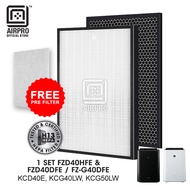 AIRPRO for Sharp FZD40HFE & FZD40DFE / FZ-G40DFE Replacement Air Purifier HEPA & Deodorizing Filter